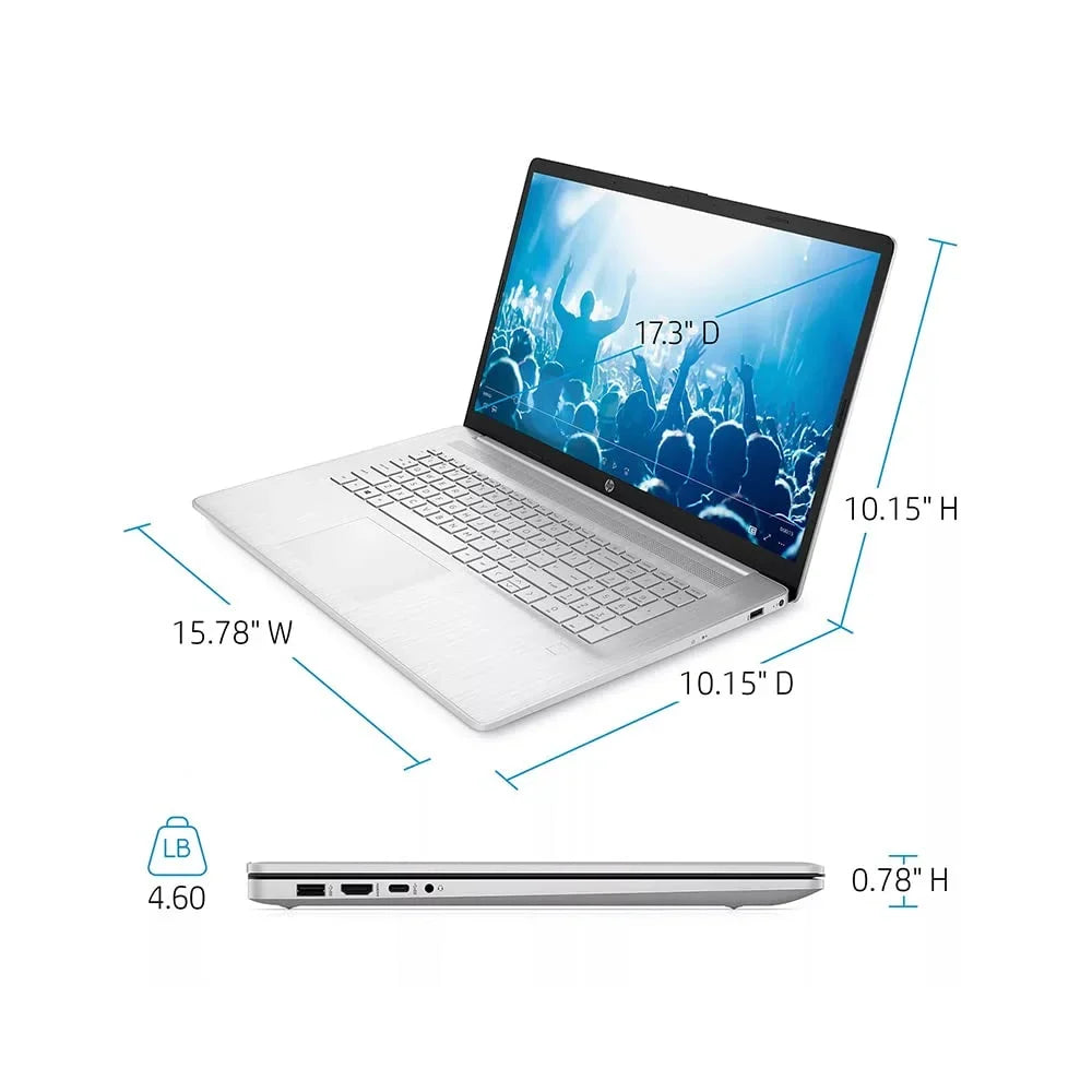 2021 17.3" FHD IPS Laptop Computer, 11th Generation  Core i7-1165G7, 32GB RAM, 1TB PCIe SSD, Backlit Keyboard,  Iris Xe Graphics, HD Webcam, HD Audio, Windows OS, Silver, 32GB USB Card