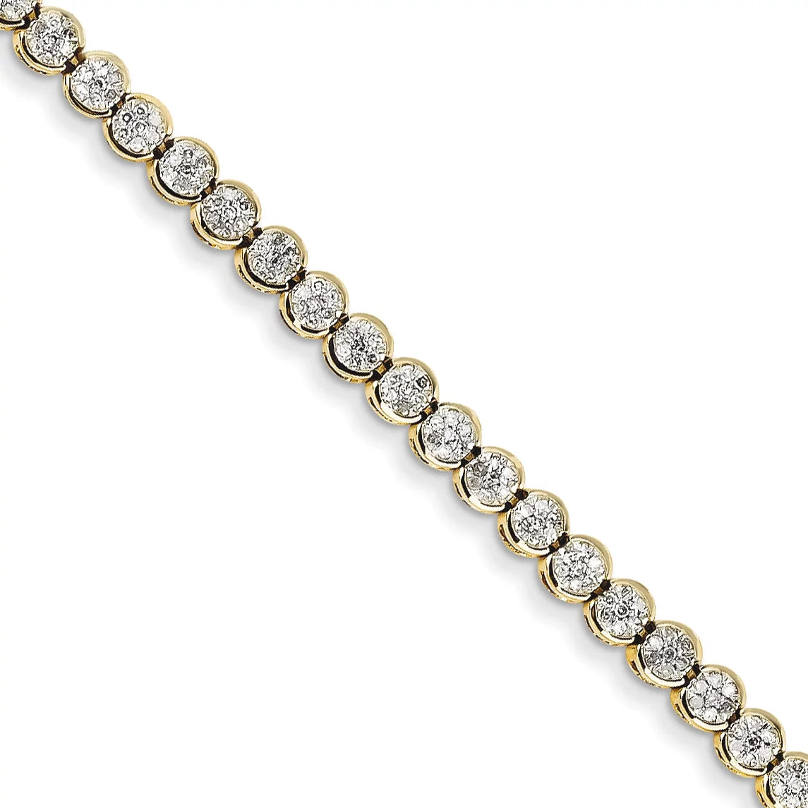 Carat Wt- 1ct. 14k Yellow Gold Diamond Tennis Bracelet