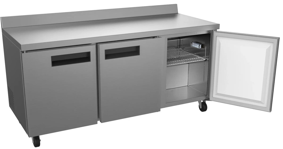 ft.. Backsplash – 16.9 Cu. Three-Door Worktop Refrigerator with 3.5 in. KoolMore 72 in
