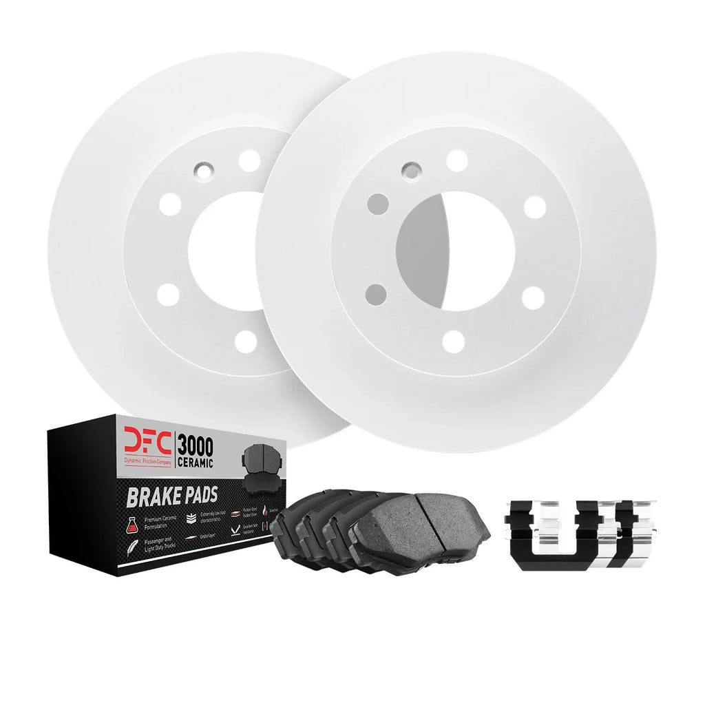 Dynamic Friction Company Front Geospec Brake Rotors with 3000 Series Ceramic Brake Pads includes Hardware 4312-91004 Fits select: 2017-2018  YARIS IA, 2016  SCION IA