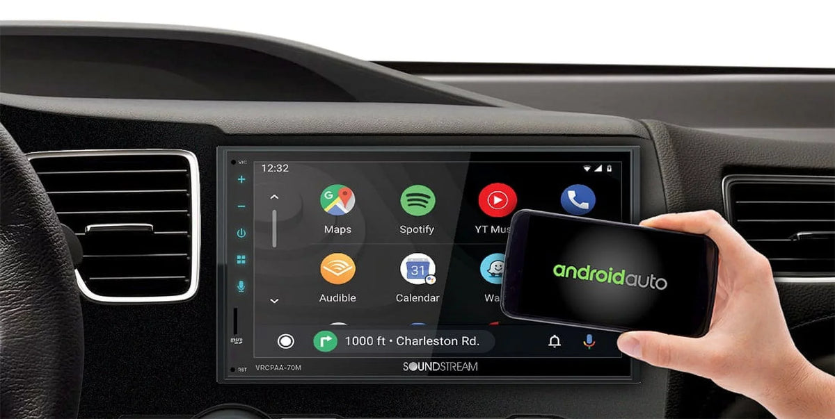 Soundstream VRCPAA-70M 7" Double DIN Bluetooth  CarPlay & Android +Camera