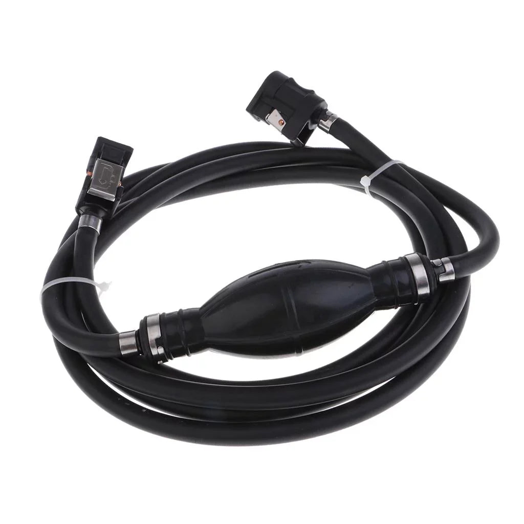 ship Motor Fuel Line Hose with Connector And Primer Bulb Outboard Motors - Black, 6.5x11mm