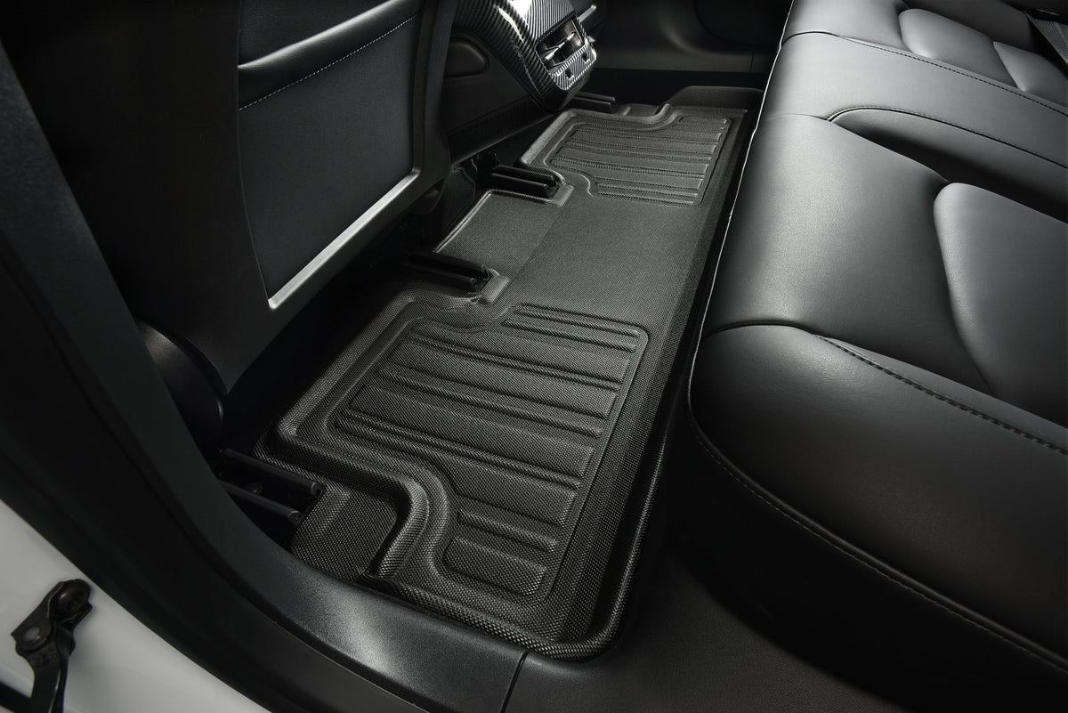 3D Maxpider 2022-2024 Fits Genesis GV70 1st & 2nd Row Kagu Carbon Fiber Embossed Pattern Floor Mat Black L1GS01101509