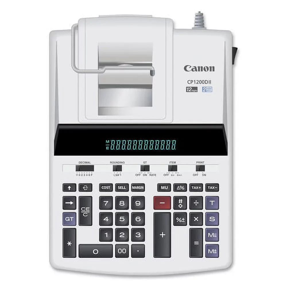 CP1200DII 12-Digit Commercial Desktop Printing Calculator, BK/RD Print, 4.3L/Sec