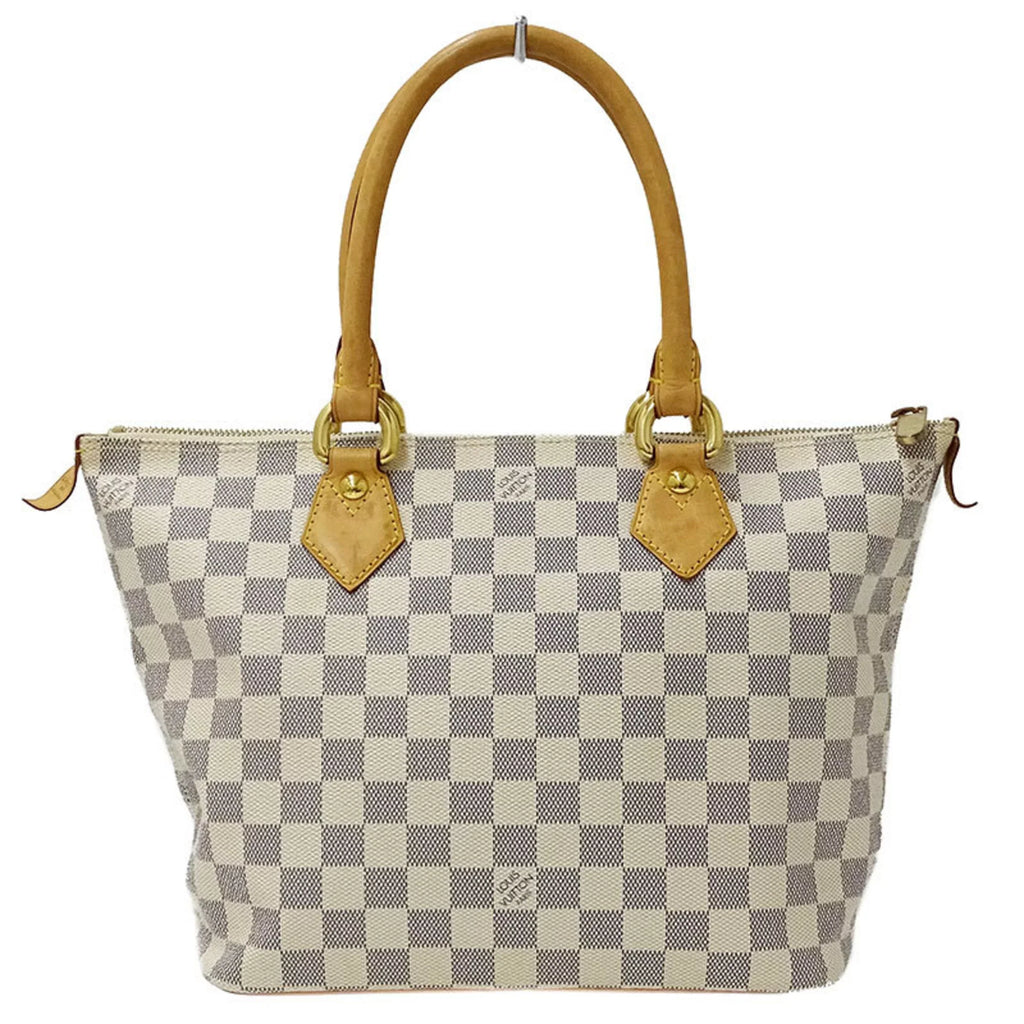 Authenticated Used Louis Vuitton LOUIS VUITTON Bag Damier Azul Ladies Tote Handbag Saleya PM N51186 White Gray