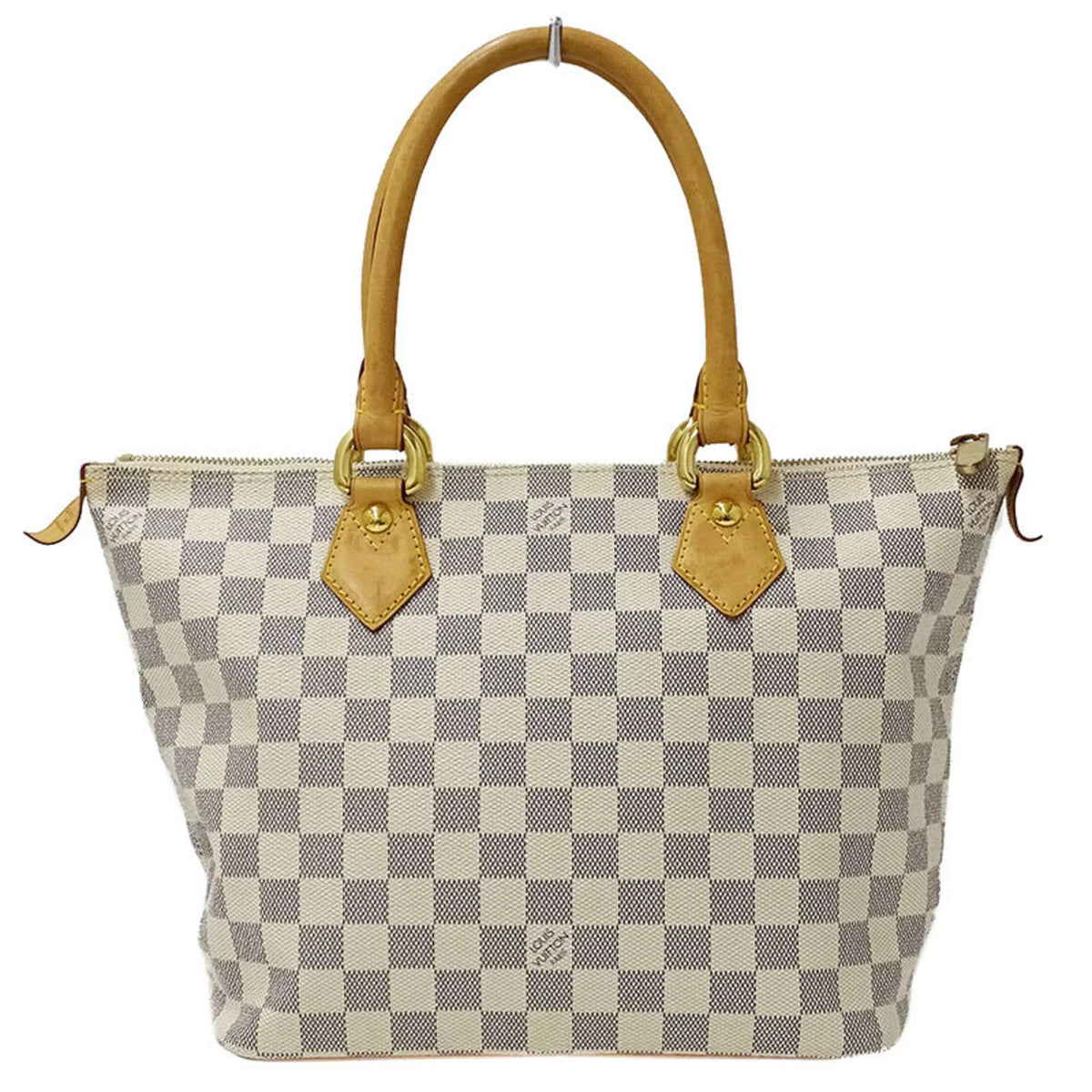 Authenticated Used Louis Vuitton LOUIS VUITTON Bag Damier Azul Ladies Tote Handbag Saleya PM N51186 White Gray