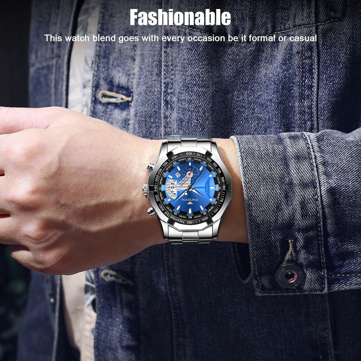 Waterproof Men's Watch Stainless Steel Analog Quartz Luxury Classic Wristwatch