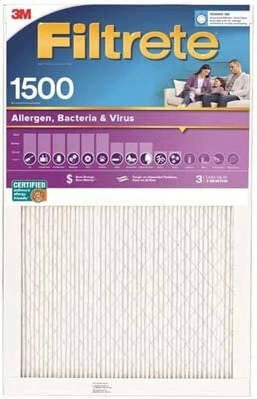 '- Quantity 6. 3M 2025DC-6 Pleated Air Filter, Ultra Allergen Reduction, 3 Months, Purple, 16x24x1-In