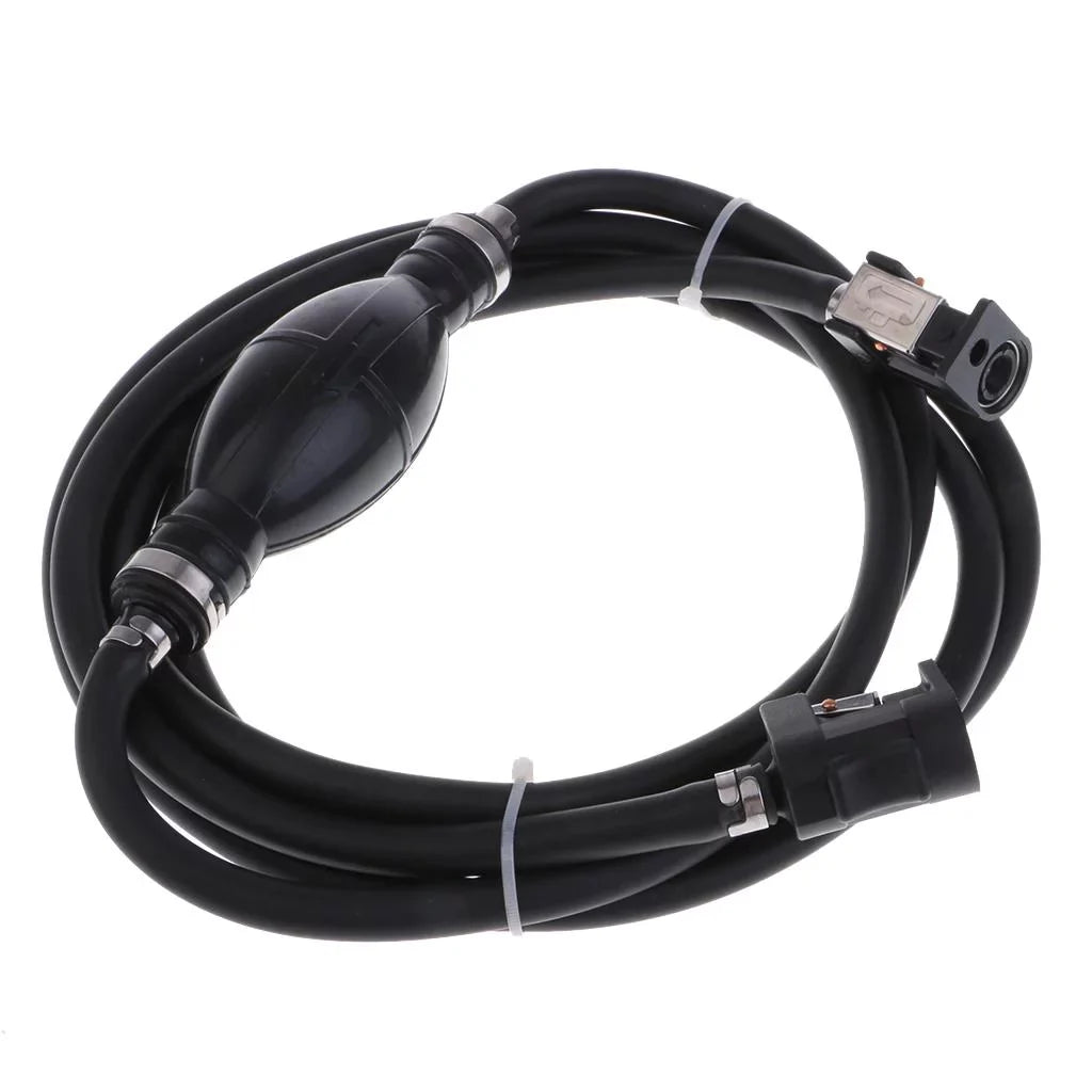 ship Motor Fuel Line Hose with Connector And Primer Bulb Outboard Motors - Black, 6.5x11mm