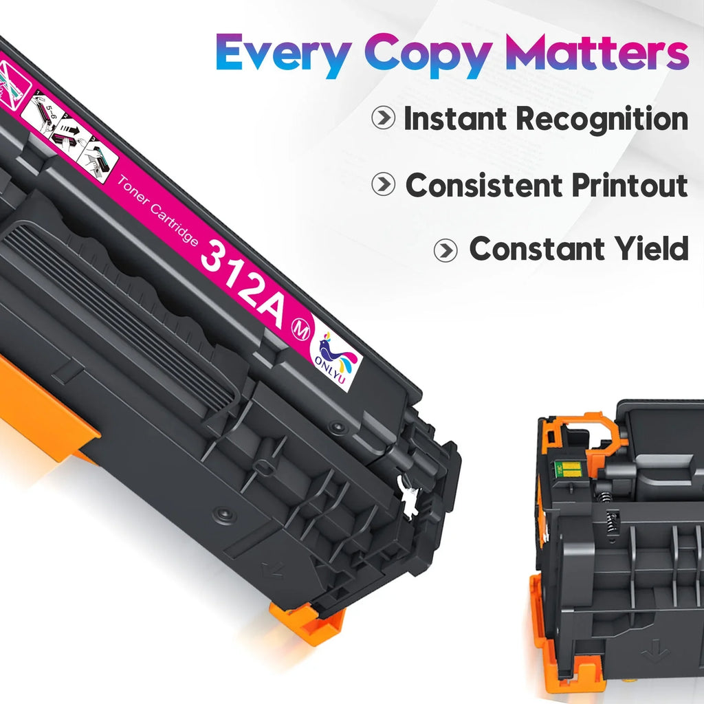 312X Toner Cartridges 312A Toner Replacement for  312X 312A CF380A CF380X CF381A CF382A CF383A appropriate with  Laserjet Pro 400 Color M451dw M451dn M451nw MFP M475dw M475dn M375nw Printer, 5-Pack