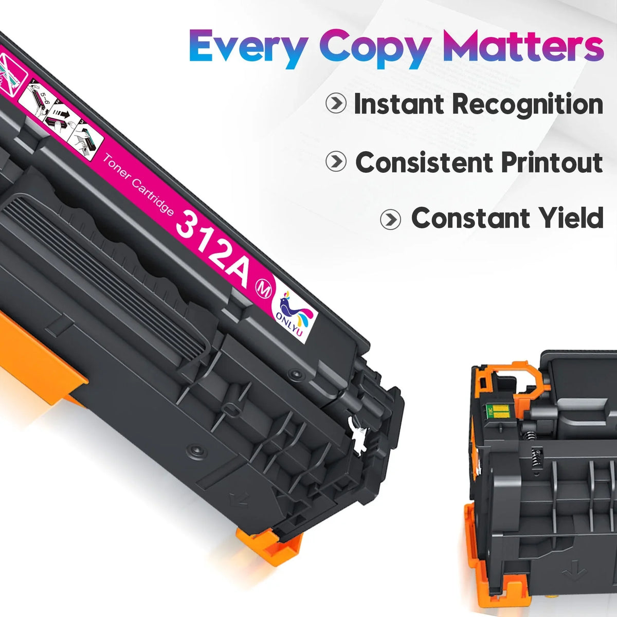312X Toner Cartridges 312A Toner Replacement for  312X 312A CF380A CF380X CF381A CF382A CF383A appropriate with  Laserjet Pro 400 Color M451dw M451dn M451nw MFP M475dw M475dn M375nw Printer, 5-Pack