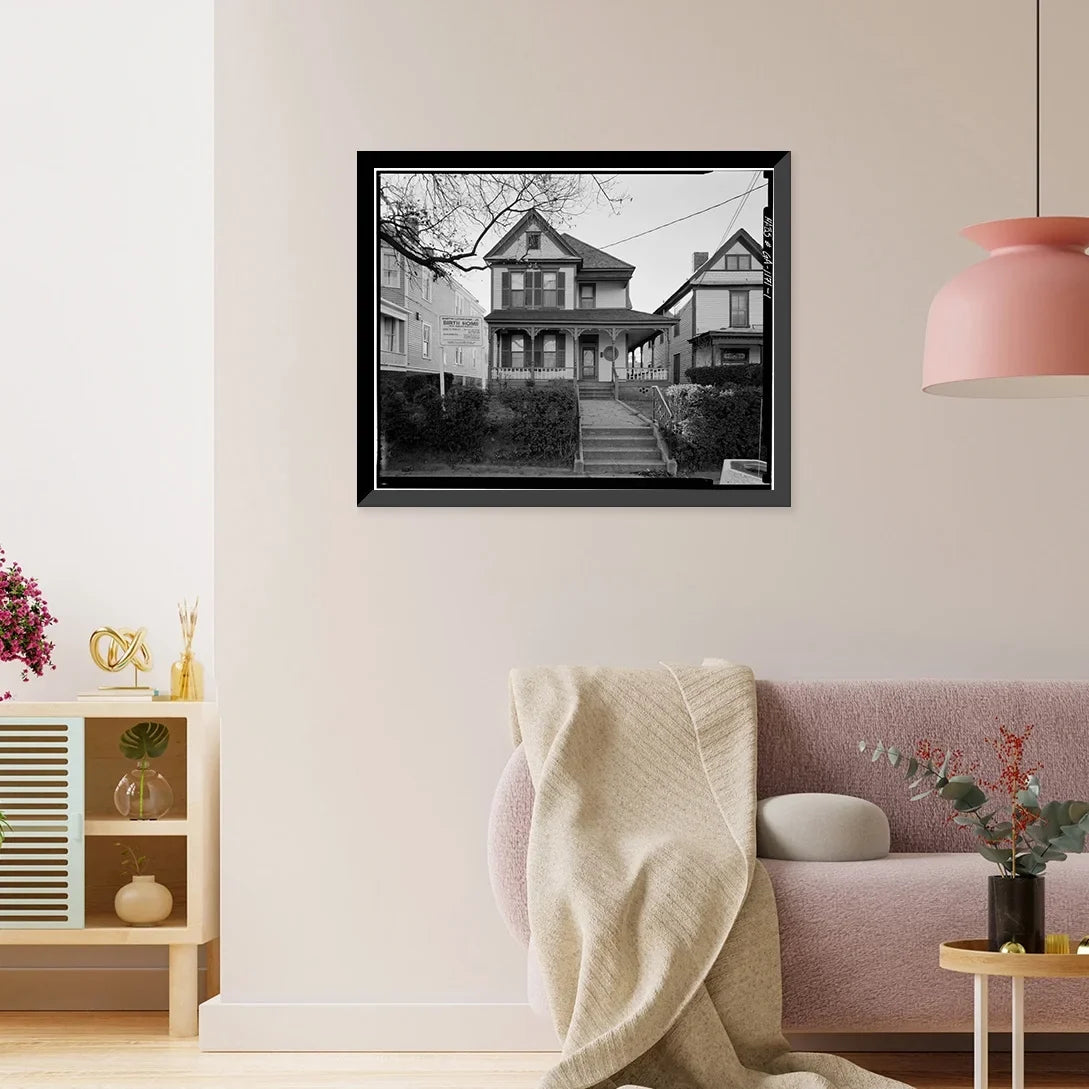 Birth Home, 501 Auburn Avenue, Atlanta, Fulton County, GA, 17-7/8" x 21-7/8". Historic Framed Print, Martin Luther King Jr