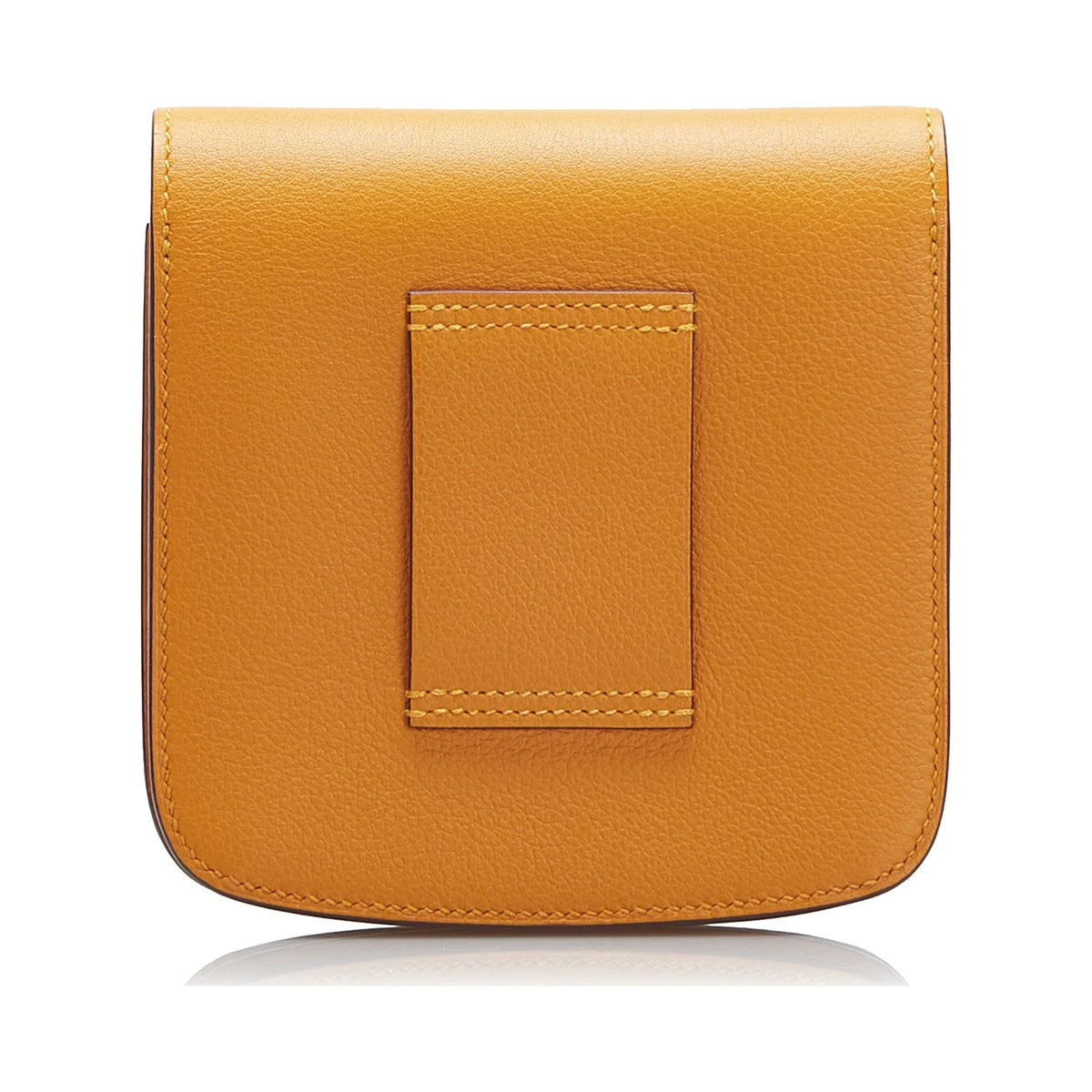 Pre-Owned Authenticated Hermès 2002 Wallet Calf Leather Orange Small Wallets Unisex (Good)
