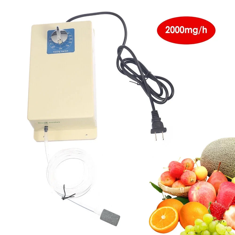 2000mg/h Ozone Generator Machine Air moisture Sterilizer Purifier + Time Swithch
