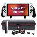 BONUS: 2 Thumbsticks+1 JoyCon Rail. Satisfye ZenGrip Pro Gen 3 OLED Elite Bundle, Accessories matching with Switch - The Bundle includes: Grip, Elite Case and a Low Profile USB C-C Cable