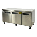 Stainless Steel Three-Door Commercial Freezer Heavy Duty. Commercial Undercounter Freezer 19 Cu.Ft. 72 in