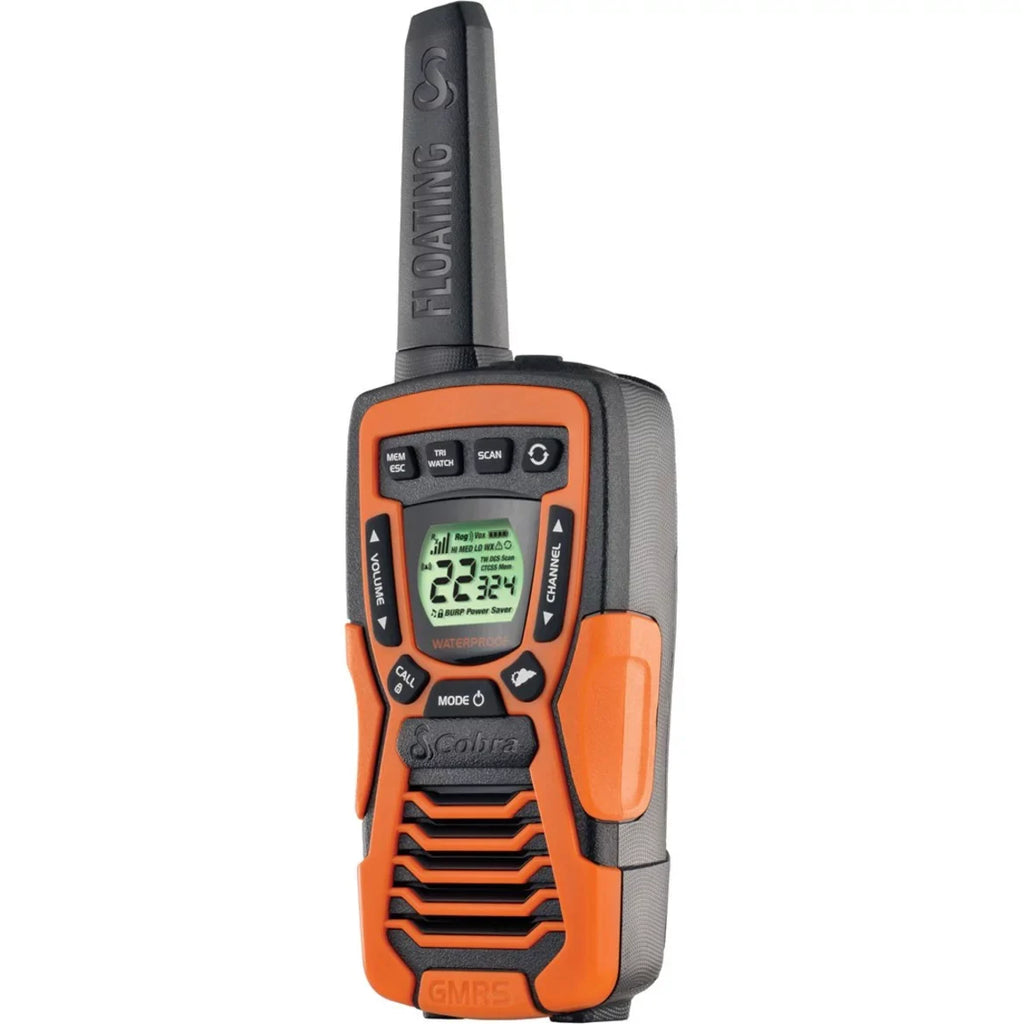 COBRA ACXT1035R FLT Floating Walkie Talkies- Waterproof, Rechargeable, Long Range up to 37-Mile Two Way Radio with NOAA atmospheric conditions Alert & VOX ( 2 Pack )