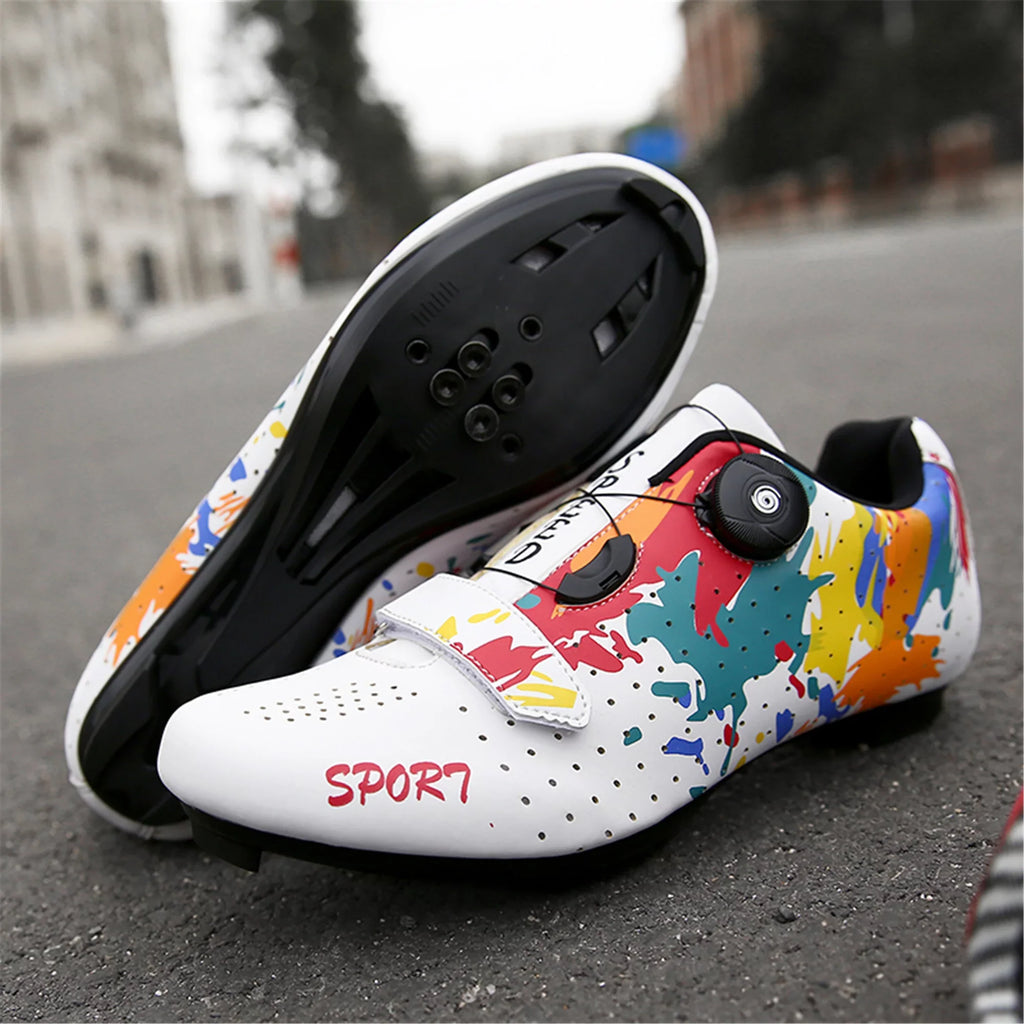 BETOOSEN Mens womens road cycling shoes MTB bike shoe Indoor riding cycling Exercise Shoes with quick lace suitable with SPD Dual Cleat
