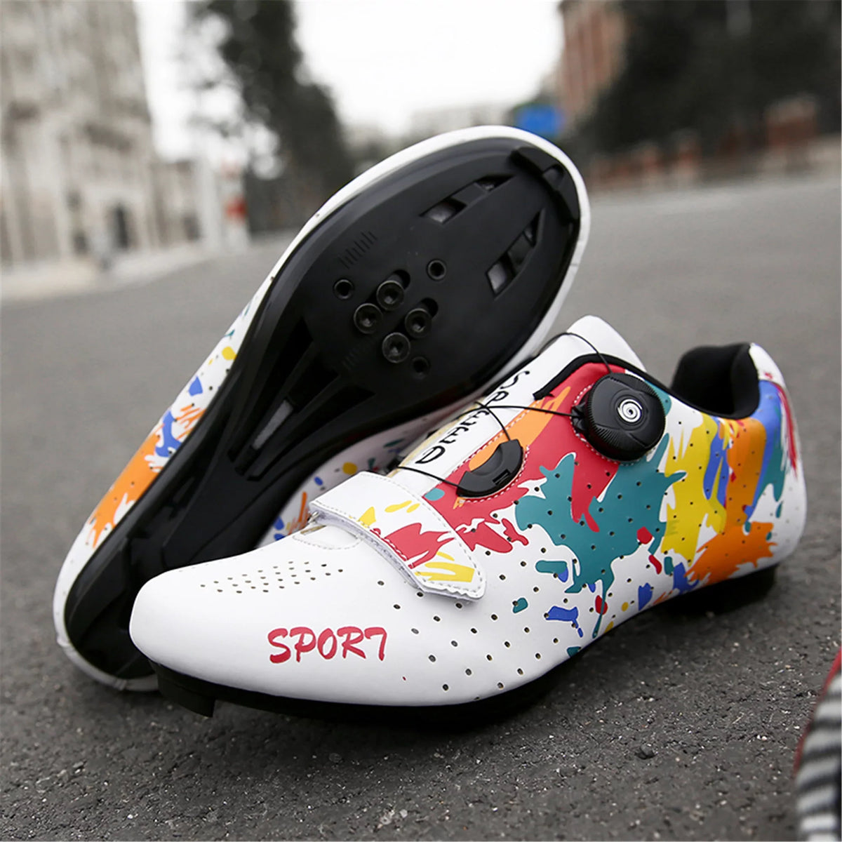 BETOOSEN Mens womens road cycling shoes MTB bike shoe Indoor riding cycling Exercise Shoes with quick lace suitable with SPD Dual Cleat
