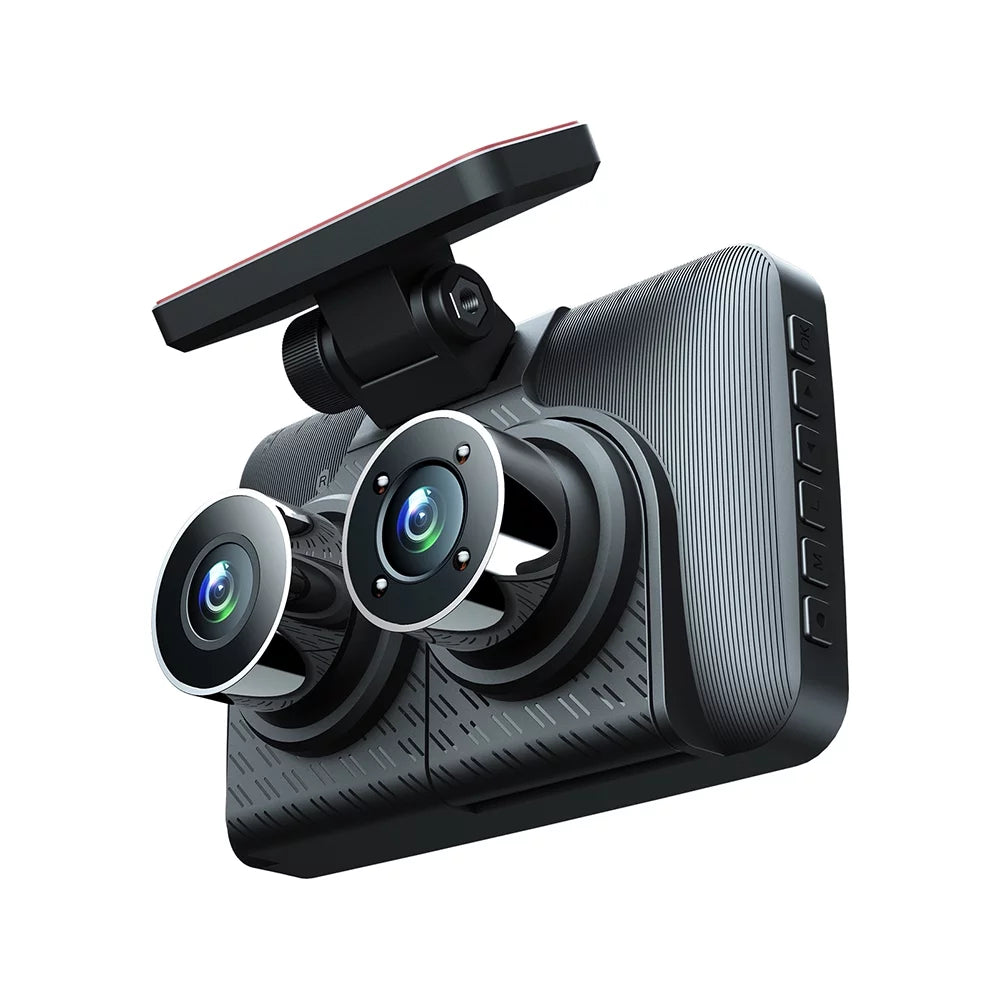 Drive Recorder with Night Vision, Triple Camera Dash Cam Front and Rear Inside