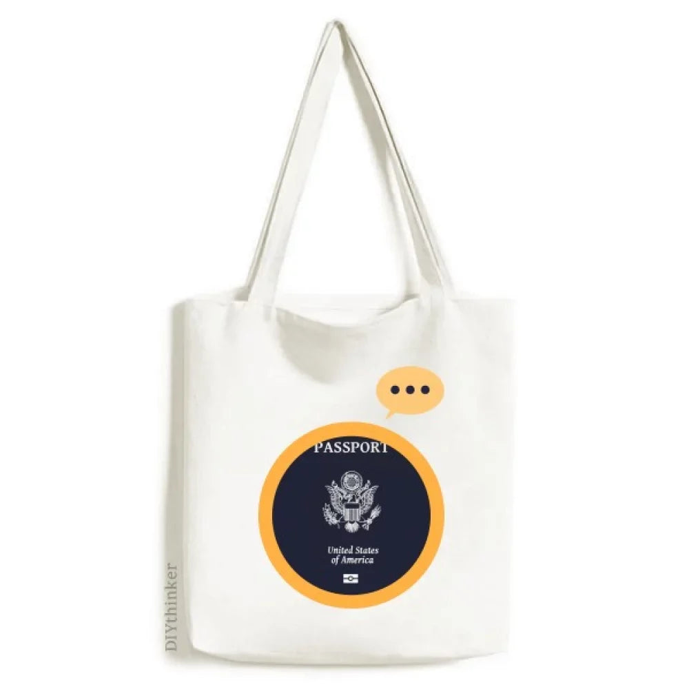 Tourist Country American Unique Flag Memorial Expression Sack Canvas Tote Shoulder Bag