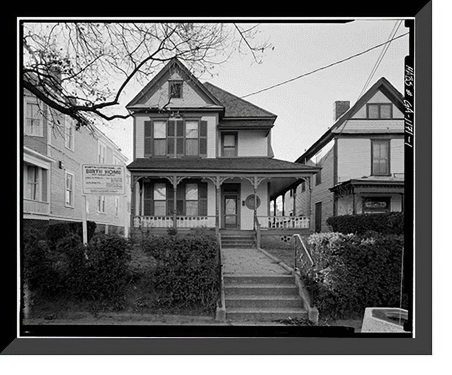 Birth Home, 501 Auburn Avenue, Atlanta, Fulton County, GA, 17-7/8" x 21-7/8". Historic Framed Print, Martin Luther King Jr