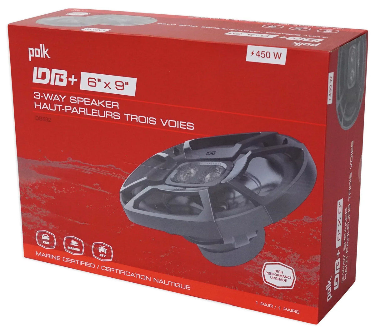 2) Polk Audio DB692 6X9" 450w Car Marine/ATV/Motorcycle/craft Speakers+Headphones