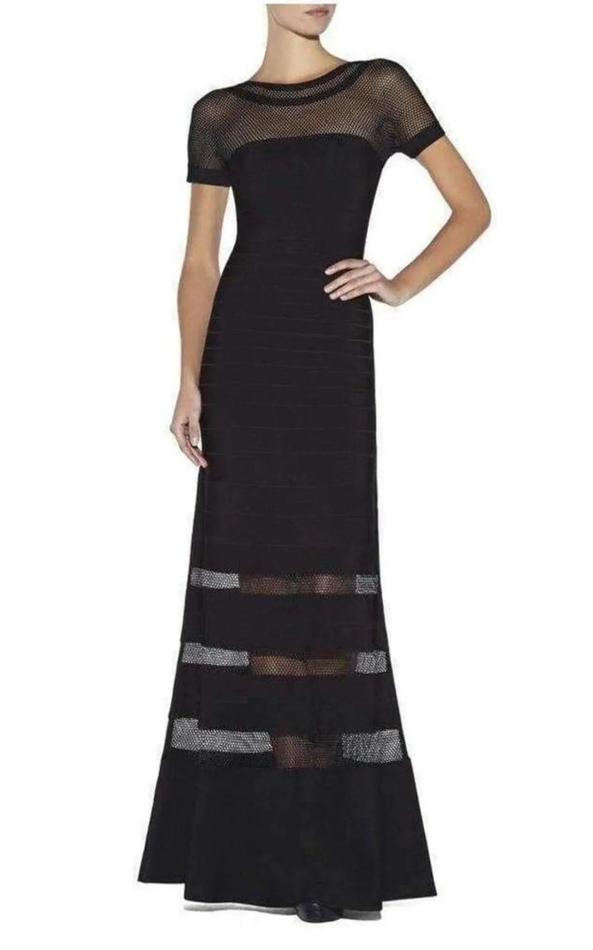 Gweneth Multi Stitch Crochet Detail Gown