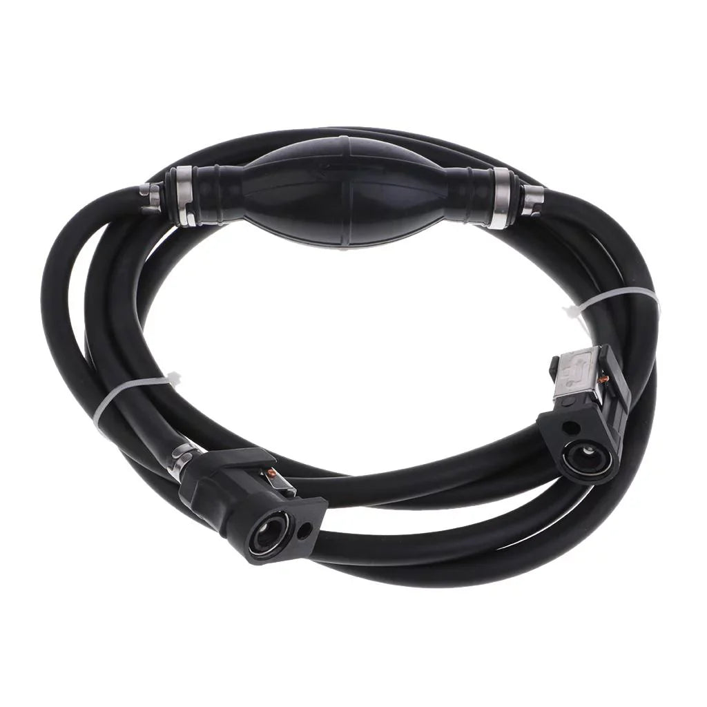 ship Motor Fuel Line Hose with Connector And Primer Bulb Outboard Motors - Black, 6.5x11mm