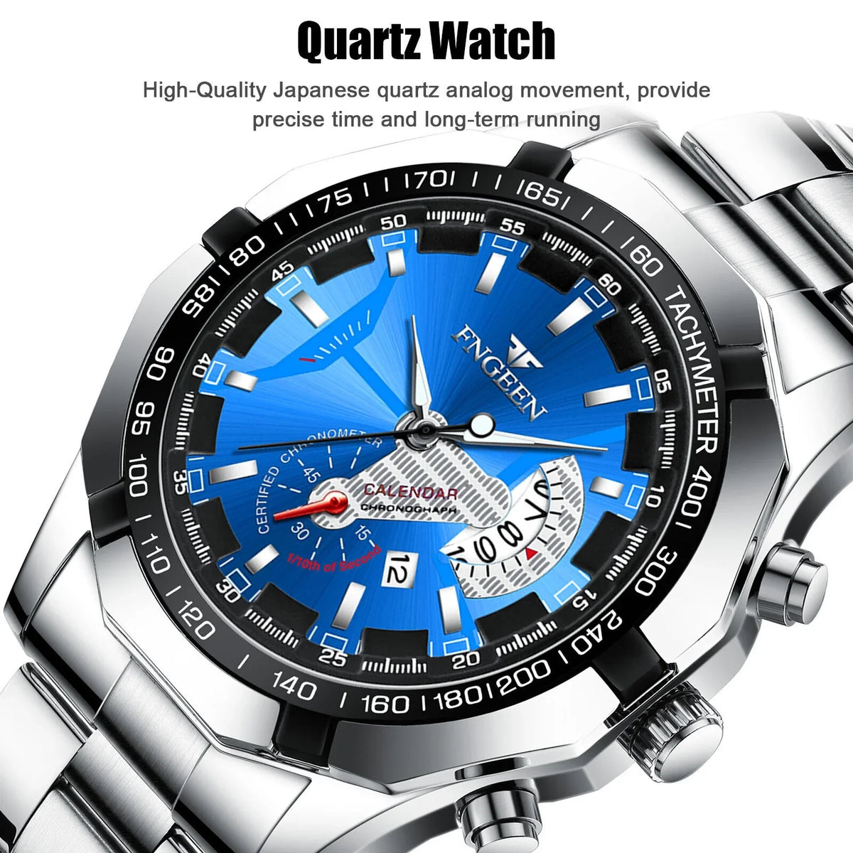 Waterproof Men's Watch Stainless Steel Analog Quartz Luxury Classic Wristwatch