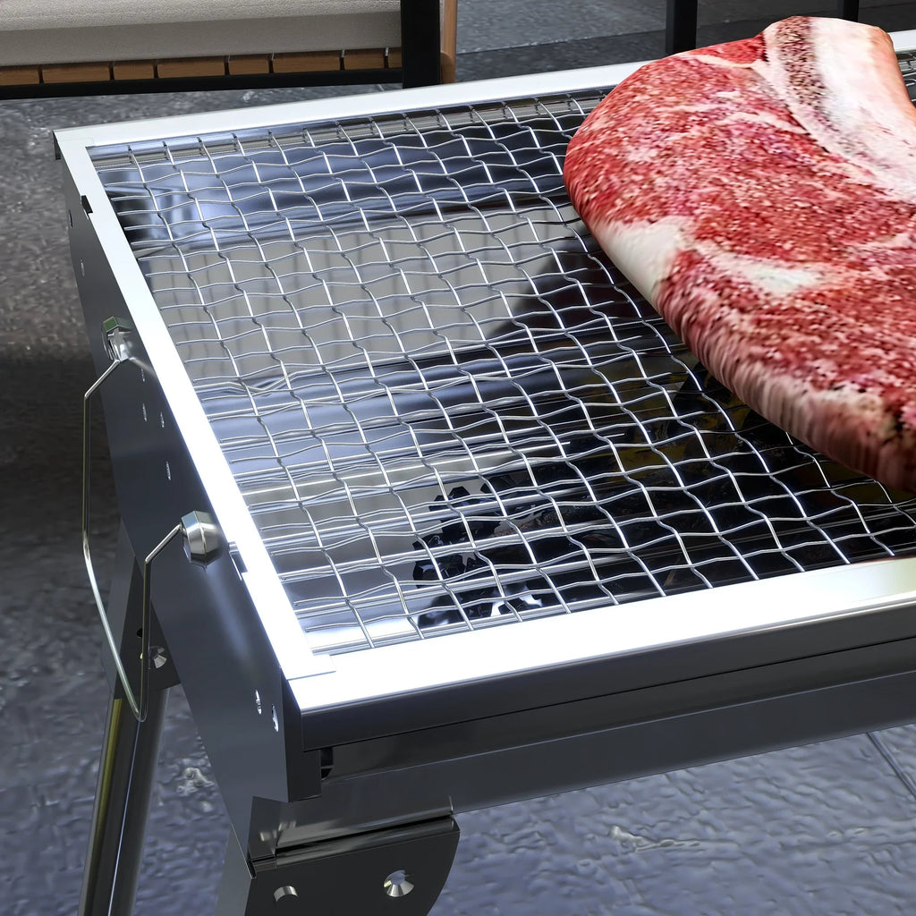 HQZX Portable Charcoal Grill,Stainless Steel Folding Outdoor BBQ Grill for Picnic,Party Grill Rack