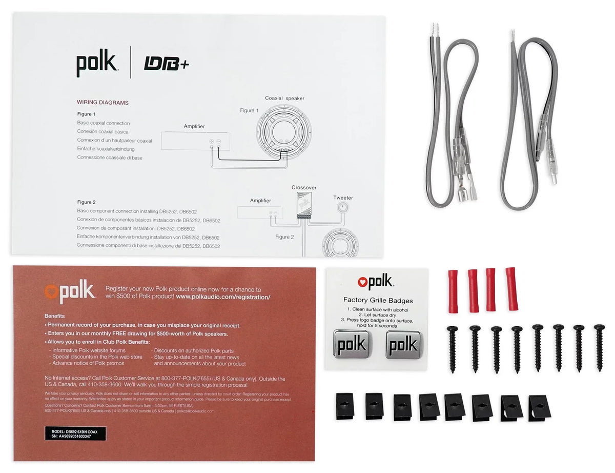 2) Polk Audio DB692 6X9" 450w Car Marine/ATV/Motorcycle/craft Speakers+Headphones