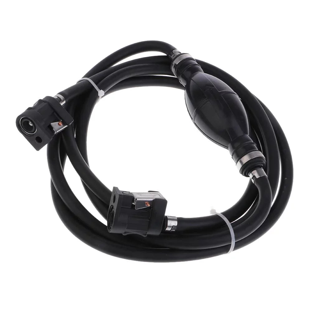 ship Motor Fuel Line Hose with Connector And Primer Bulb Outboard Motors - Black, 6.5x11mm