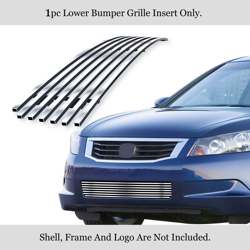 APS Premium Stainless Steel Chrome 8x6 Billet Grille matching with Honda Accord 2008-2010 Sedan Lower Bumper N19-S09566H