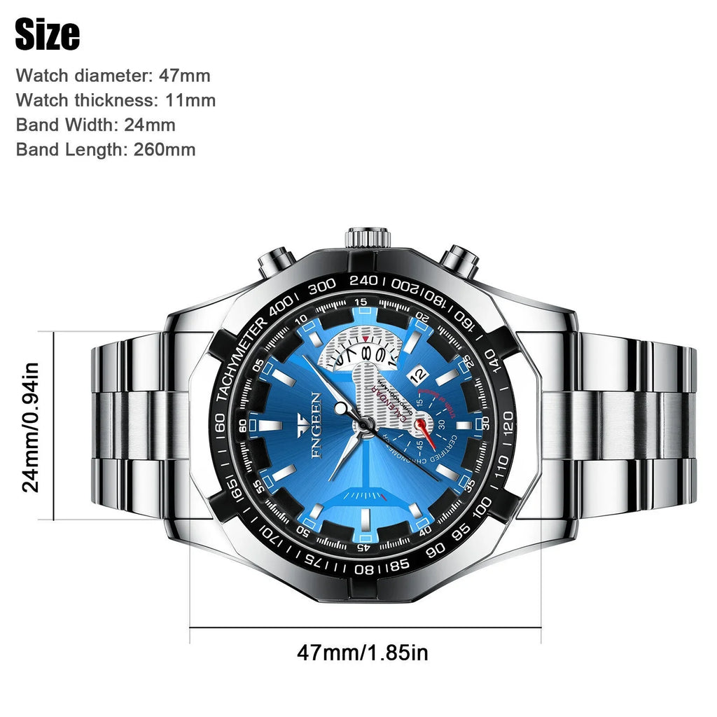 Waterproof Men's Watch Stainless Steel Analog Quartz Luxury Classic Wristwatch