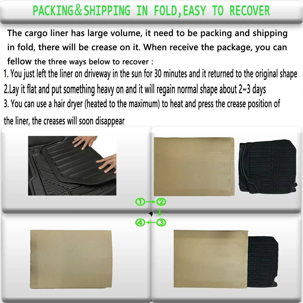 Trunk Liner TPO Cargo Mats for 2014-2018 Subaru Forester Reliable Protection