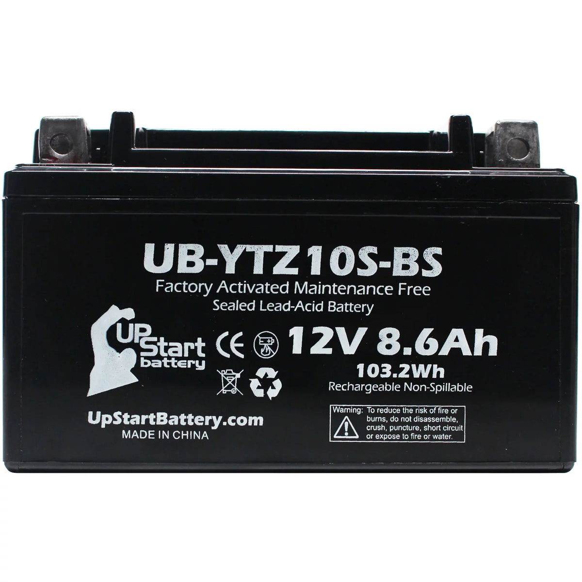 R6S) 600CC Factory Activated, Maintenance Free, Motorcycle Battery - 12V, 8.6Ah, UB-YTZ10S-BS. 2-Pack UpStart Battery Replacement 2011 Yamaha YZF-R6 (excl