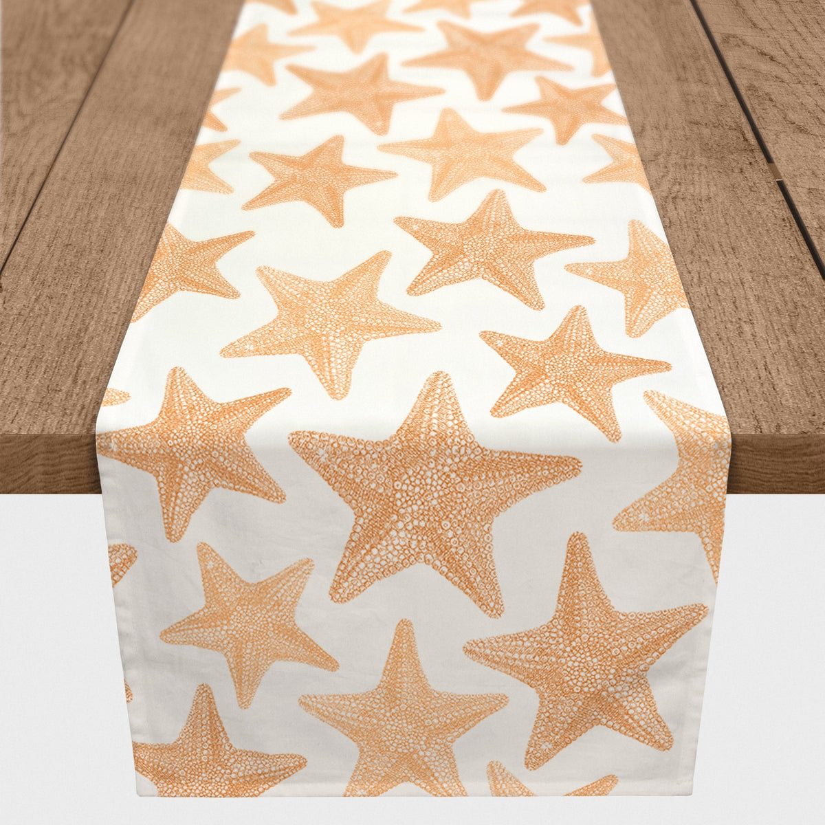Creative Products Orange Sketched Starfish 16x90 Poly Twill Table Runner