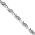 Carat Wt- 0.25ct. Sterling Silver Rhodium Plated Diamond Bracelet