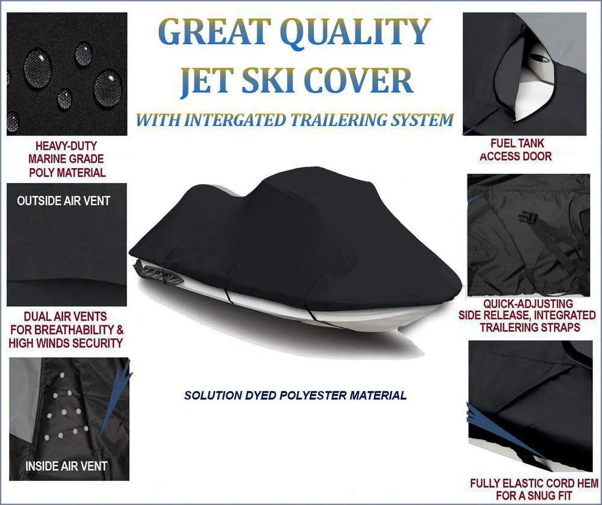 BLACK PWC 600D JET SKI wrap suitable for Polaris Genesis i 2001 2002 2003 2004