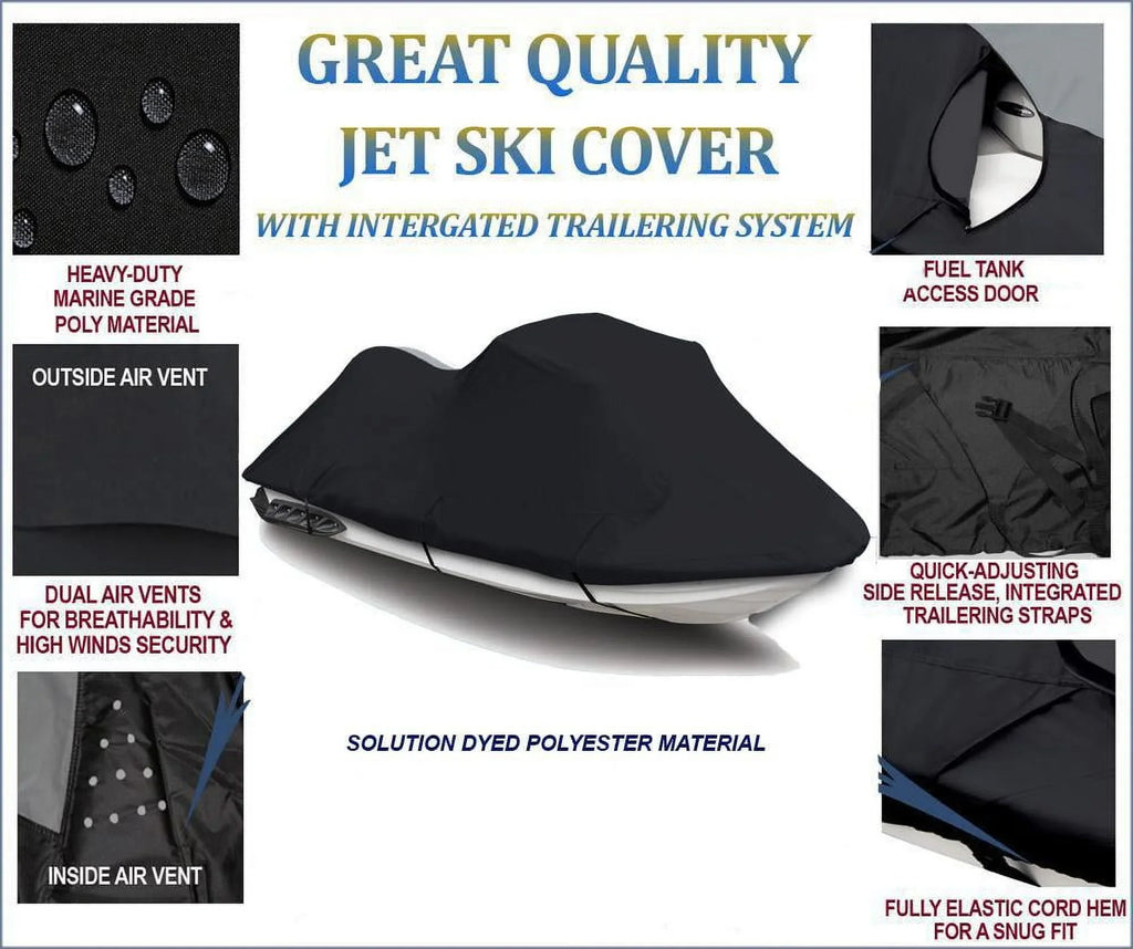BLACK 600 DENIER JetSki shield suitable for Kawasaki 750 STX 1994 1995 1996 1997 1998 Jet Ski Watercraft wrap