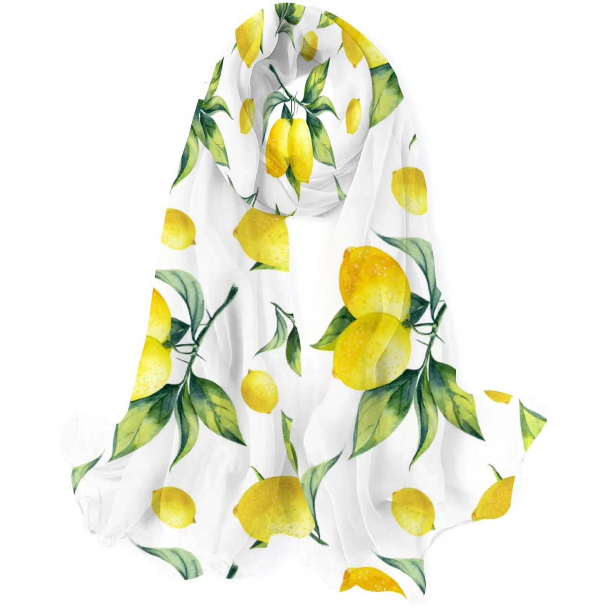 FREEAMG Lemon Silk Long Scarf for Women Large Oblong Sunscreen Shawls Wraps Neck Headscarf Hair Wraps Gift Packed