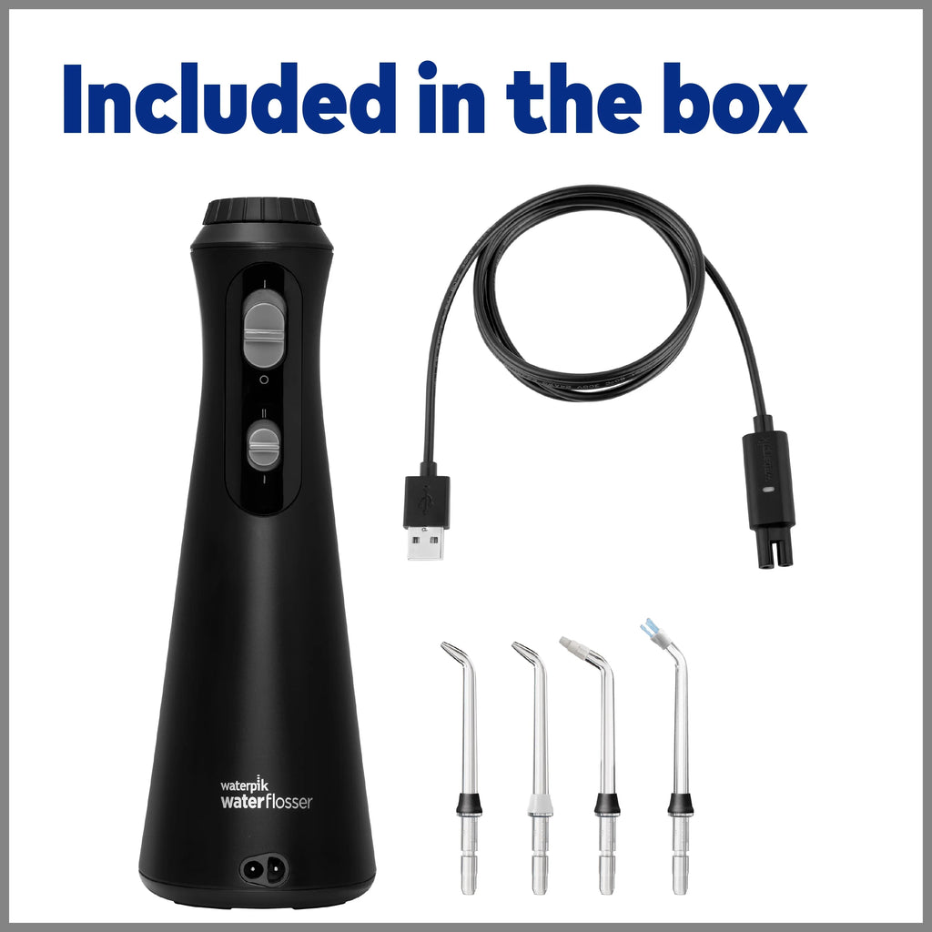 Waterpik Cordless Plus Portable moisture Flosser Oral Irrigator, Black