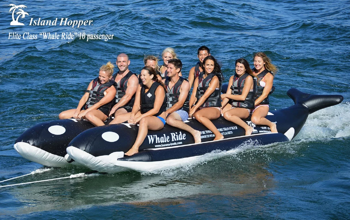 Island Hopper PVC-10-WR Whale Ride 18' Inflatable 10 Person Banana liquid Sled