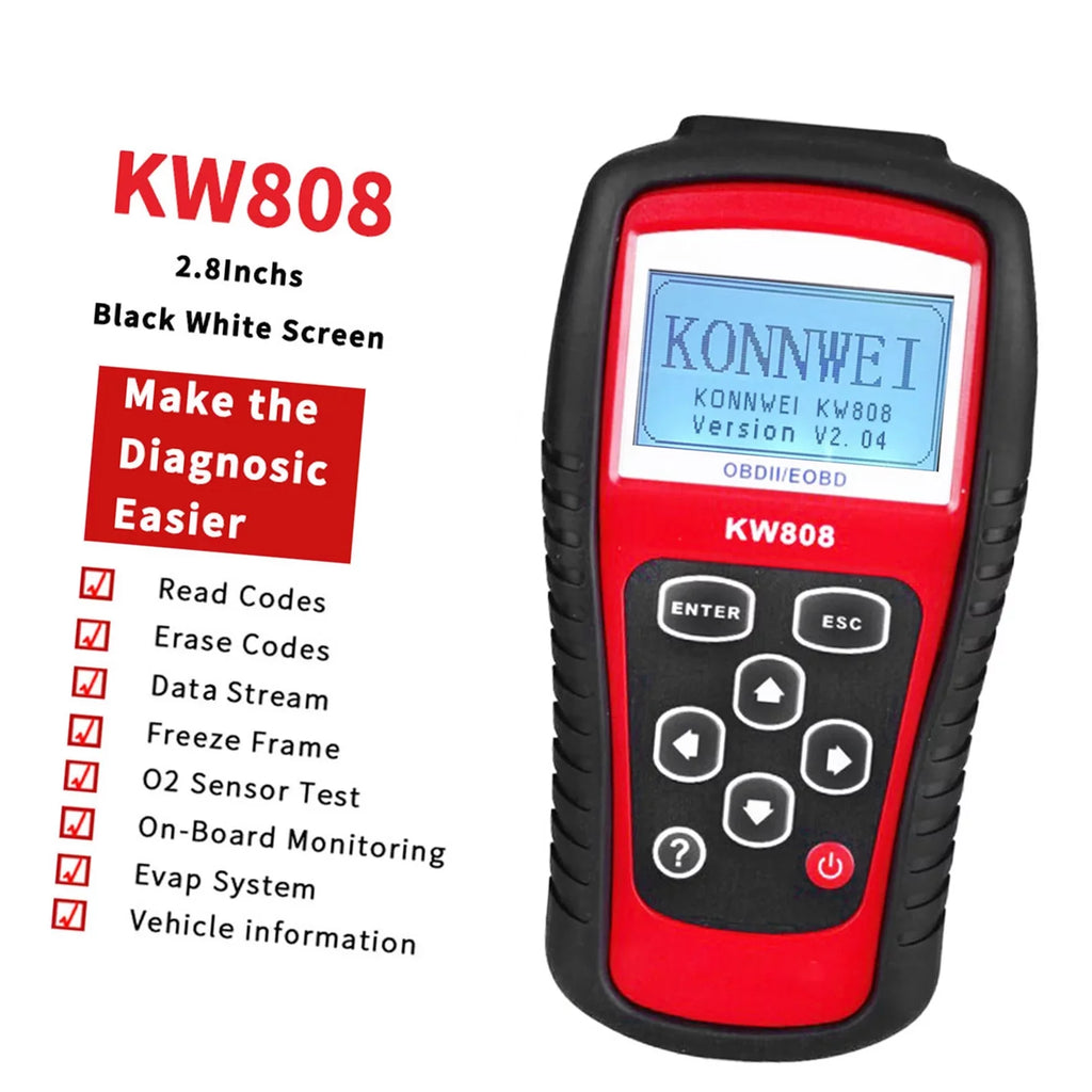 walmeck OBDII / EOBD Cars Code Reader and Auto Detection Decoder KW808