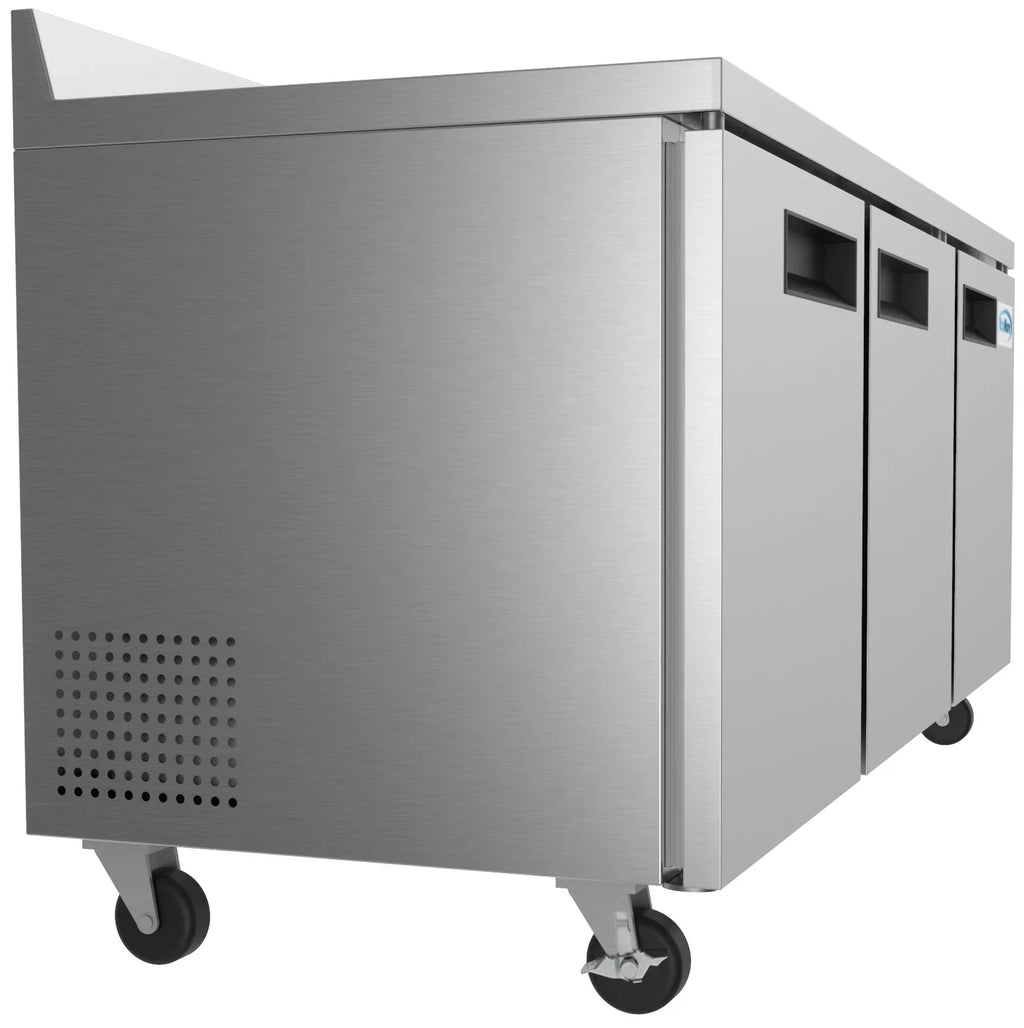ft.. Backsplash – 16.9 Cu. Three-Door Worktop Refrigerator with 3.5 in. KoolMore 72 in
