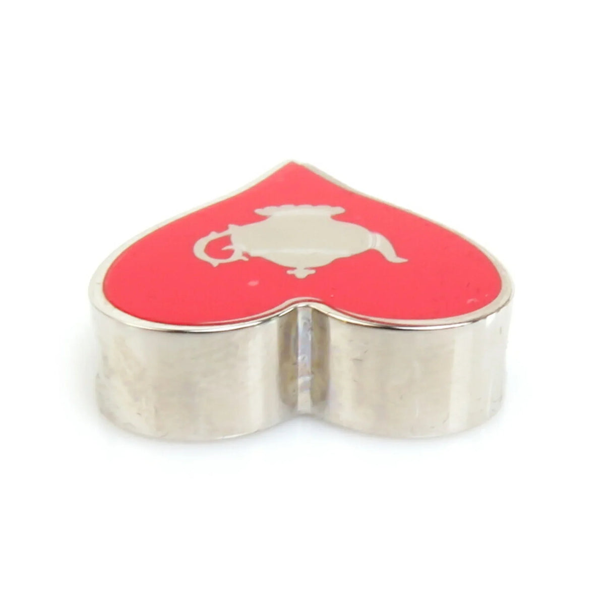 Pre-Owned HERMES Scarf Muffler Ring Tea Time Metal/Enamel Silver/Red Women's (Good)