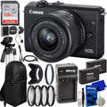 EOS M200 Mirrorless Digital Camera with 15-45mm Lens (Black) + 128GB Kit