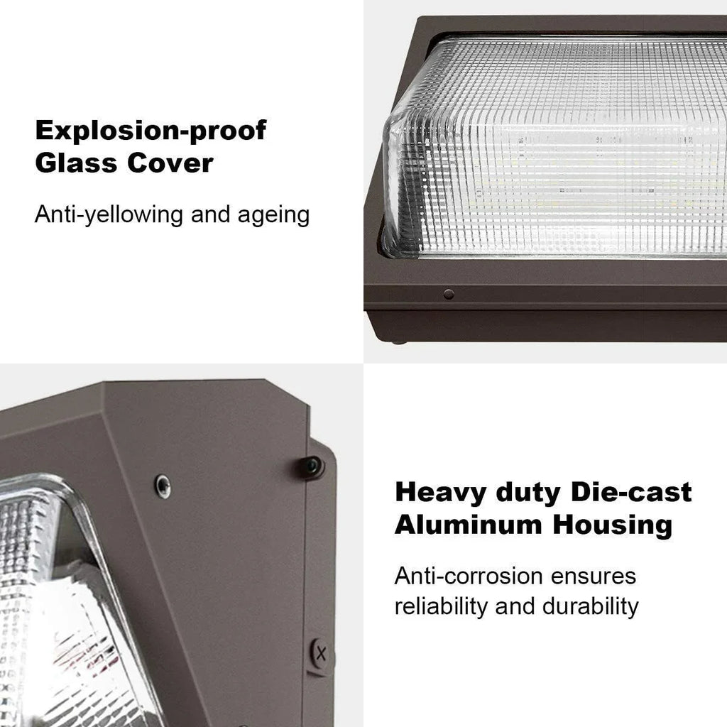 Antec 40W Outdoor LED Wall Pack Light, 5000 Lumens, 5000K, 100-277VAC, UL/DLC , IP65 atmospheric conditions protected,