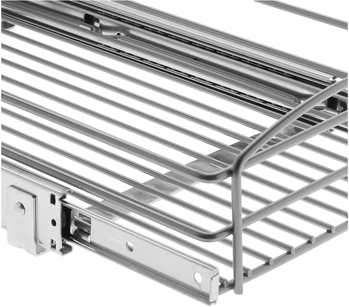 D Multi-Use Pull-Out Basket Cabinet Organizer in Silver. W x 20 in. H x 12 in. Knape & Vogt RS-MUB-11-FN 5 in